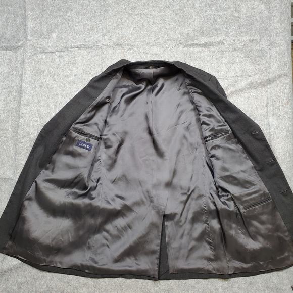 J.Crew Blazer Mens 42L Wool 3 Button Single Breasted Charcoal Sport Coat Jacket - Picture 13 of 16